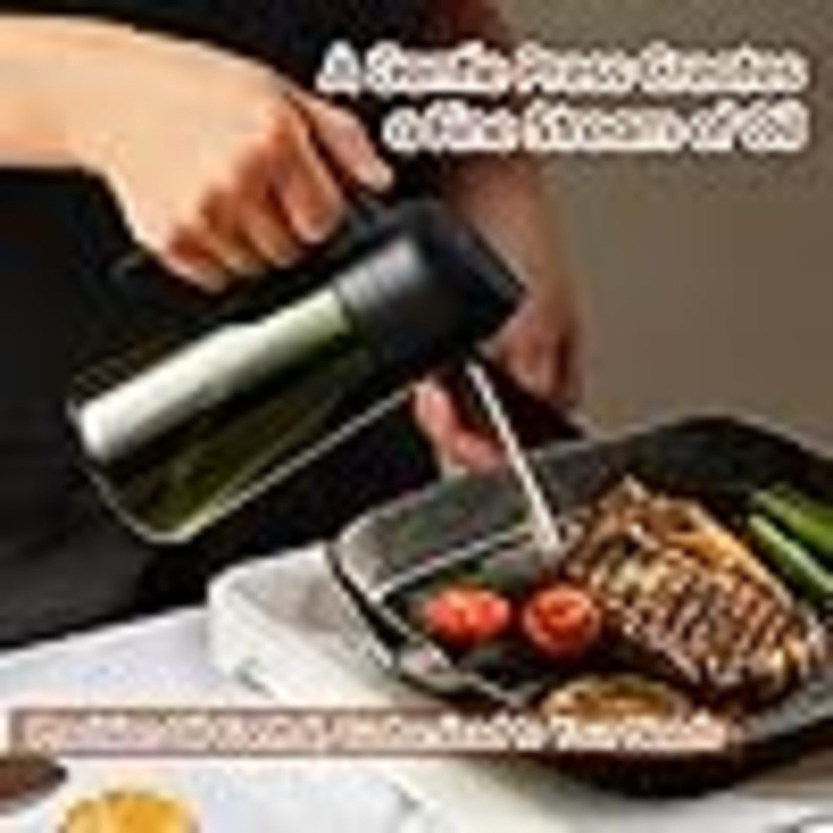 16Oz/470Ml 2PCS Light Blockage Dark Oil Sprayer For Cooking, 2 In 1 Olive Oil Dispenser Bottle For Kitchen, Glass Oil Bottle, Food-Grade Oil Mister For Air Fryer, BBQ